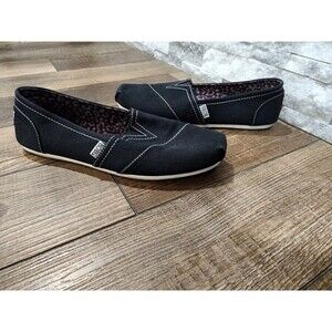 BOBS from Skechers Plush Peace & Love Memory Foam Black Flats 33645 sz 11